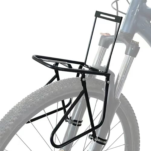 Fahrrad-Gepäckträger vorne mit Sicherungsmutter 20 kg belastbar Fahrradträger Gepäckablage installierbarer Fahrradkorb für Fahrradtouren Camping,Schwarz von WLDOCA