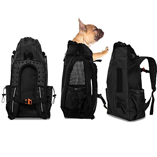 WLDOCA Hunderucksack für Mittelgroße Kleine Hunde, Hundetransporttaschen für Motorradfahren, Wandern, Einkaufen, Reisen, Geeignet für Haustiere 10kg-15kg,Black,L von WLDOCA