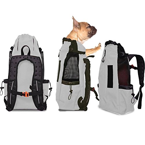 WLDOCA Hunderucksack für mittelgroße Hunde mit wasserdichtem Futter, für Motorradfahren, Wandern, Einkaufen, Reisen, Geeignet für Haustiere von 10 kg bis 15 kg,Grey von WLDOCA
