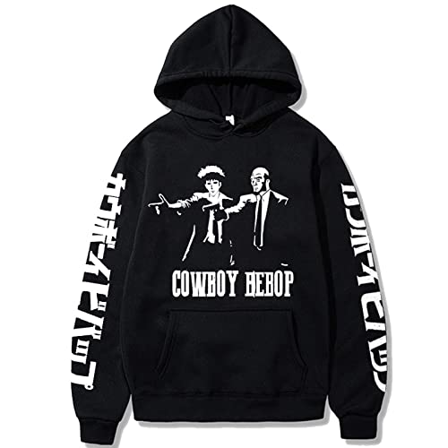 WLIN Cowboy Bebop Anime Hoodies Harajuku Cool Spike Spiegel Jet Black Manga Streetwear Oversize Langarm Unisex Winter Sweatshirts von WLIN