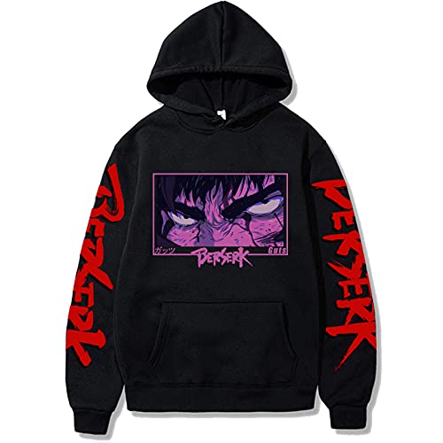 WLIN Herren Dark Berserk Anime Hoodie Männlich Manga Guts Sweatshirt Männer Schwarz Pullover Baumwolle Freizeitkleidung von WLIN