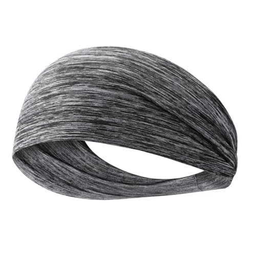 Stirnband Damen 2/1PCS Schweißband for Männer Frauen Elastische Sport Haarband Kopf Band Yoga Stirnbänder Headwear Headwrap Sport Workout Haar zubehör (Color : 1 PC Grey) von WLTYSM