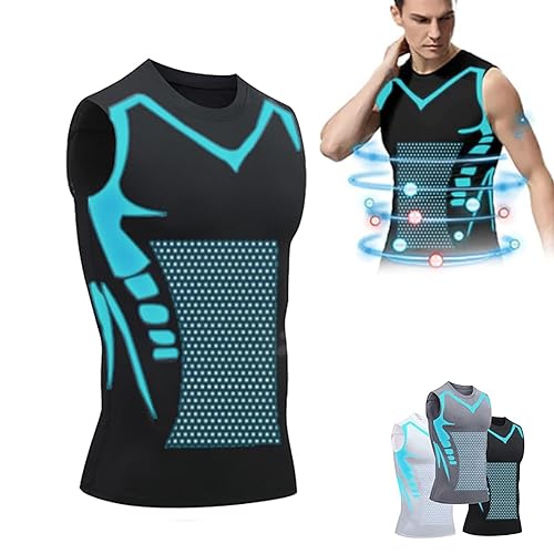 WLWWCX Luckysong Ionic Shaping Vest, Expectsky Ionic Shaping Vest, Ionic Shaping Sleeveless Shirt, Build A Perfect Body (XL,Black) von WLWWCX