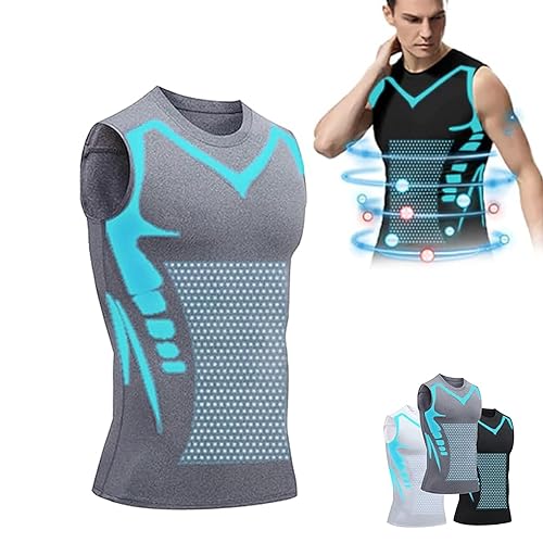 WLWWCX Luckysong Ionic Shaping Vest, Expectsky Ionic Shaping Vest, Ionic Shaping Sleeveless Shirt, Build A Perfect Body (XXL,Grey) von WLWWCX