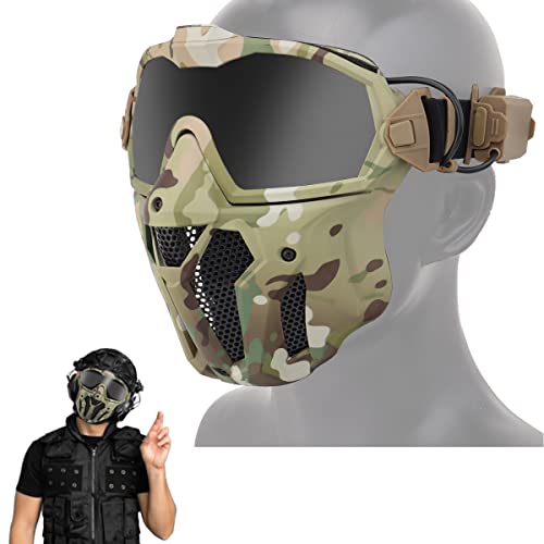 WLXW Airsoft Maske Taktische Paintball Maske Abnehmbare Schutzbrille Mit Anti-Beschlag Ventilator System, Für Halloween Jagd CS Wargame,Cp von WLXW