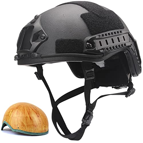 WLXW Einstellbare Kugelsicheren Helm (Militär Ballistischen Helm) Set, Mit Pickup Noise Cancelling Kopfhörer, Goggles, Airsoft Helm Abdeckung, Binokular Modell, Nvg Mount Pvs7/14 Etc,Helmet von WLXW