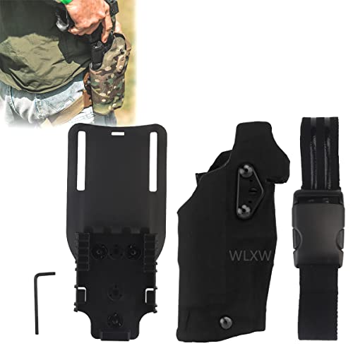 WLXW Mode Heißer Männer Taktische Gürtel 125Cm*3.8Cm Metall Schnellverschluss Schnalle & Taktische Airsoft Holster Für G17/22 Surefire X300U Mit Automatischen Verriegelungssystem,Bk2 von WLXW