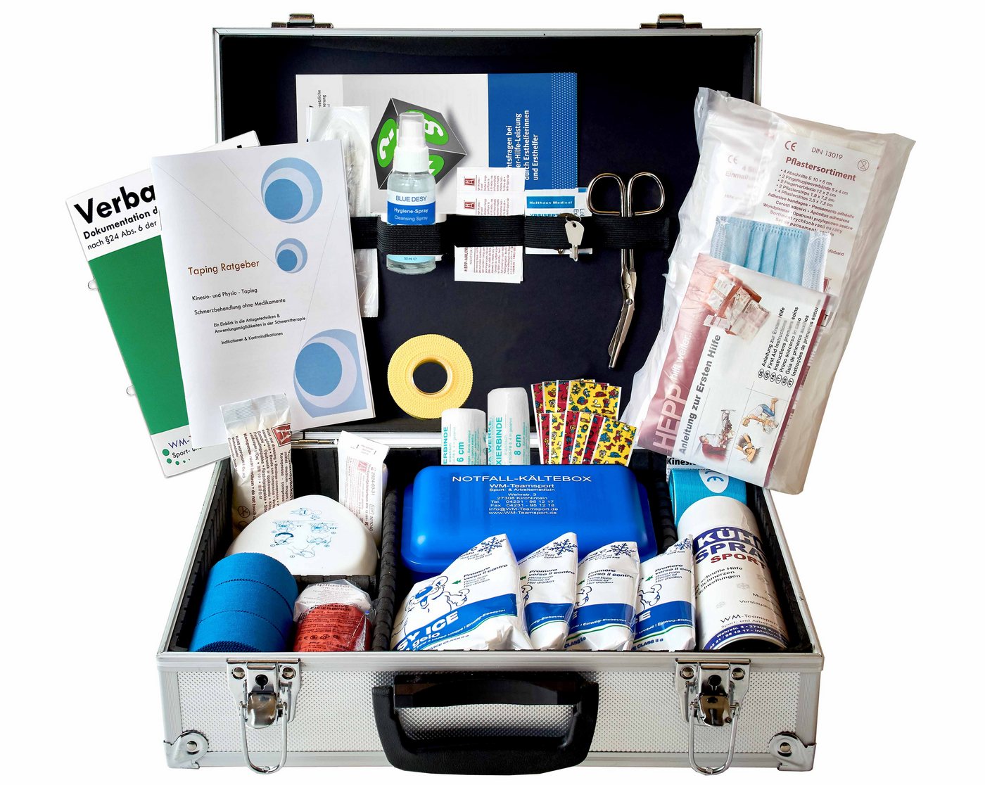 WM-Teamsport Erste-Hilfe-Koffer Medizinischer Betreuer-Koffer zur Versorgung von Sport-Verletzungen von WM-Teamsport