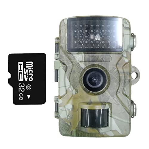 Wildkamera,12MP 1080P HD Jagdkamera mit SD Card 32GB Infrarot-Nachtsicht Jagdkamera IP66 Wasserdicht Action-Kamera 90° Weitwinkel Nachtsichtkamera (Wildkamera mit 32GB SD Card) von WMLBK