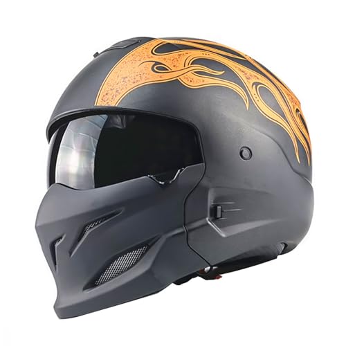 Modularer Offener Integralhelm FüR Motorradfahrer, Kombihelm, Ece-Zertifizierter Unisex-Motorradhelm, StraßEnfahrradhelm. C,L:57-58CM von WMYZJST
