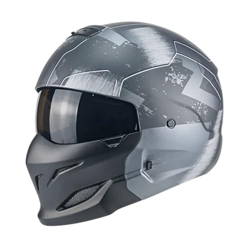 Modularer Offener Integralhelm FüR Motorradfahrer, Kombihelm, Ece-Zertifizierter Unisex-Motorradhelm, StraßEnfahrradhelm. D,M:54-56CM von WMYZJST