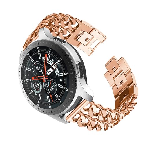 Edelstahl Ersatzarmband Roségold Kompatibel mit Samsung Gear S3 Classic, Verstellbare Armbänder Wristband Uhrenarmband Ersatzband Kompatibel mit Galaxy Watch 3 45mm/Galaxy Watch 46mm/Gear S3 Frontier von WNHTFAC