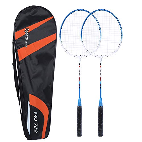 WNSC Badmintonschläger, Badminton-Set Langlebiges Profi-Schläger-Set für 2 Spieler für die Schule(Blue) von WNSC