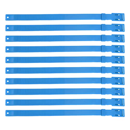 WOHPNLE 10 Stück Ziegenhalsband, 58,4 cm Verstellbares PU-Viehhalsband Für Nutztiere, Kuh, Pferd, Schaf(Blau) von WOHPNLE