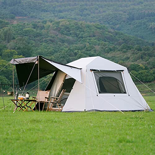Familien-Campingzelt, Pop-Up-Zelt, 4-Personen-Familien-Kuppelzelt, wasserdicht, Winddicht, mit Dachfenstern, 2-in-1-Doppelschicht-Außenzelte für Camping, Wandern, Rucksackreisen von WOLWES