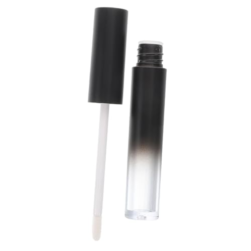 WOONEKY Leere Nachfüllbare Lipgloss Tube in Transparenter Runder Form mit Schwarzem Farbverlauf DIY Kosmetikbehälter für Lippenbalsam und Lippenfarbe Wiederverwendbarer von WOONEKY