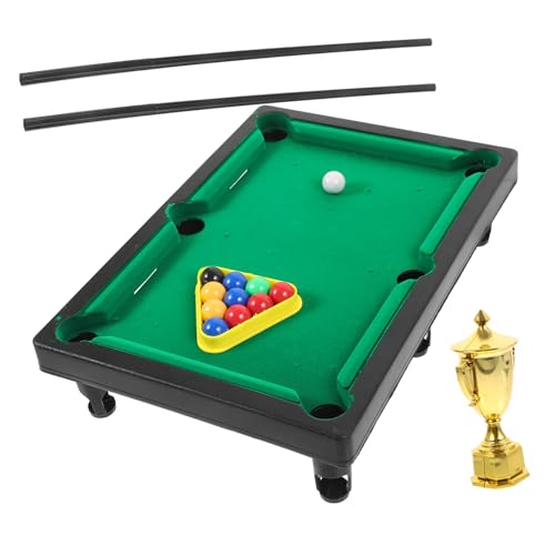 WOONEKY Miniatur Billardtisch für Tragbarer Kleiner Poolspiel Tisch mit Trophäe Pädagogisches Ballspiel für Jungen und Mädchen Desktop Freizeit Billard für Familienaktivitäten von WOONEKY