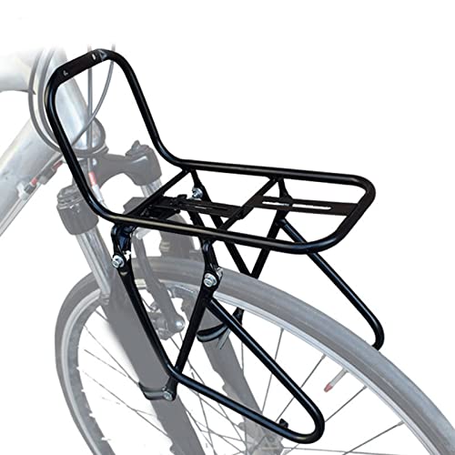 WOOXGEHM Fahrrad Gepäckträger Vorne, Stahl Gepäckträger für Touren, 25 X 15 X 15 cm, hoher Härte, leicht, erhöht die Belastung, Fahrradträger vorne, Gepäckträger(Schwarz) von WOOXGEHM