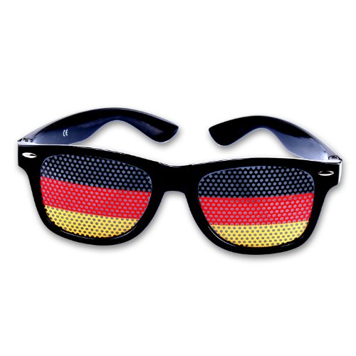 WOP ART Coole Fanbrille Sonnenbrille WM Deutschland Brille in schwarz rot Gold (einzeln) von WOP ART