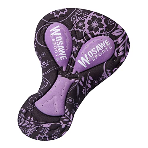 WOSAWE Radhose Kissen Herren Damen MTB Basis 4D Gel Pad Atmungsaktiv Stoßfest Fahrrad Unterwäsche Pads (BT315 Violett) von WOSAWE