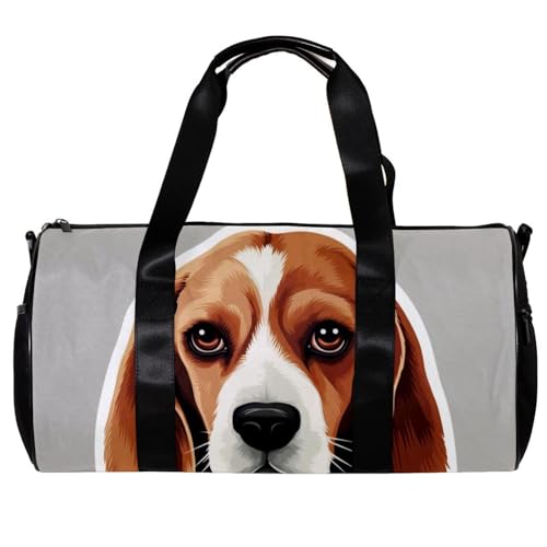 Weekender Reisetasche,kleine Sporttasche,Hund, Beagle, Cartoon, Hund,Sporttasche von WOSHJIUK