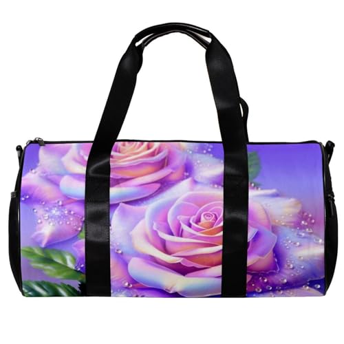 Weekender Reisetasche,kleine Sporttasche,lila Malerei Blumenblüte,Sporttasche von WOSHJIUK