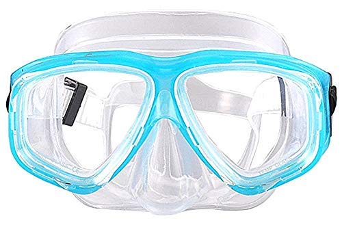 Schnorchelmaske Taucherbrille Dioptrin Dioptrien Korrektur, WOWDECOR Tauchmaske Tauchermaske für Erwachsene und Kinder mit Kurzsichtigkeit Kurzsichtig (See blau, -5,0) von WOWDECOR