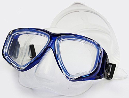 WOWDECOR Schnorchelmaske Taucherbrille Dioptrin Dioptrien Korrektur, Tauchmaske Tauchermaske für Erwachsene und Kinder mit Kurzsichtigkeit Kurzsichtig (Blau, -9,0) von WOWDECOR