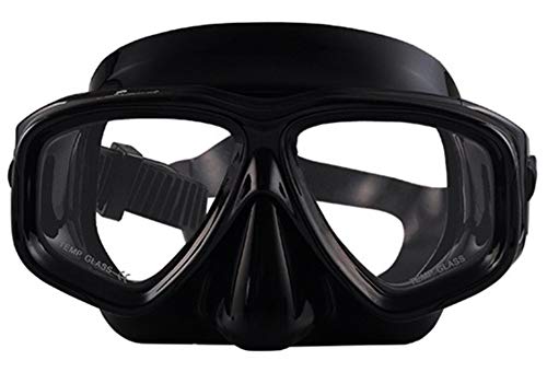 WOWDECOR Schnorchelmaske Taucherbrille Dioptrin Dioptrien Korrektur, Tauchmaske für Erwachsene und Kinder mit Kurzsichtigkeit Kurzsichtig (Alles schwarz, -1,5) von WOWDECOR