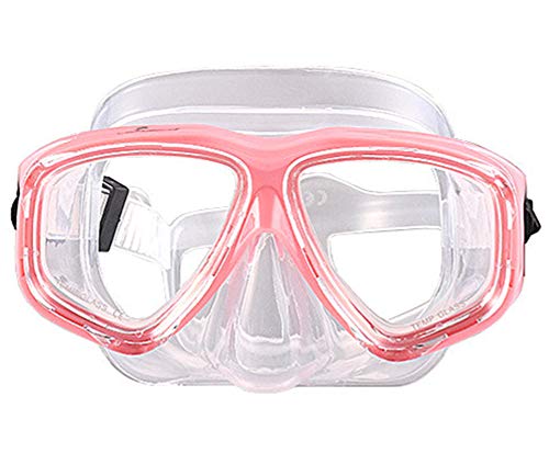 WOWDECOR Tauchmaske für Erwachsene und Kinder mit Kurzsichtigkeit Kurzsichtig, Schnorchelmaske Taucherbrille Dioptrin Dioptrien Korrektur, Pink und transparent (-4,5) von WOWDECOR