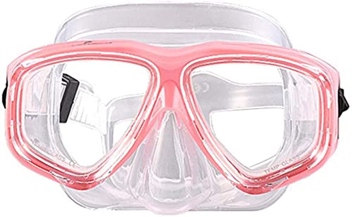 WOWDECOR Tauchmaske für Erwachsene und Kinder mit Kurzsichtigkeit Kurzsichtig, Schnorchelmaske Taucherbrille Dioptrin Dioptrien Korrektur, Pink und transparent (0) von WOWDECOR