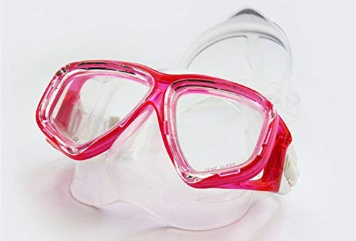 WOWDECOR Tauchmaske für Erwachsene und Kinder mit Kurzsichtigkeit Kurzsichtig, Schnorchelmaske Taucherbrille Dioptrin Dioptrien Korrektur (Rose rot, Different 2 Augen) von WOWDECOR