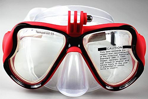 WOWDECOR Tauchmaske für Gopro Kamera Erwachsene Kinder mit Kurzsichtigkeit Kurzsichtig, Schnorchelmaske Taucherbrille Dioptrin Dioptrien Korrektur (rot, -1,5) von WOWDECOR