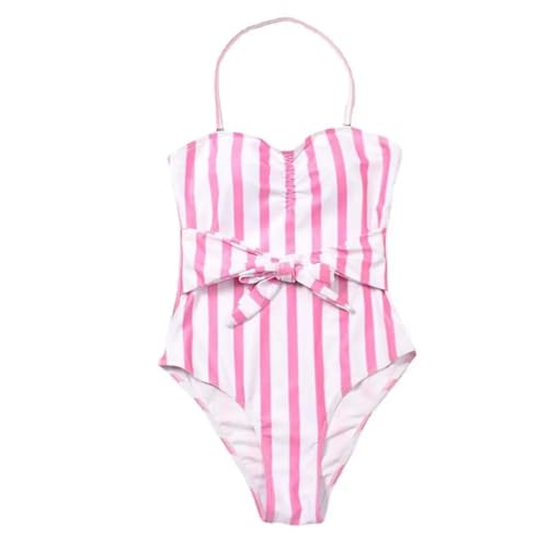 WOYUANSHA Bikini Badeanzug Damen Badeanzug Atmungsaktiv Gürtel Eng Anliegender Badeanzug Frauen Badeanzug Für Schwimmen 2XL Pink von WOYUANSHA
