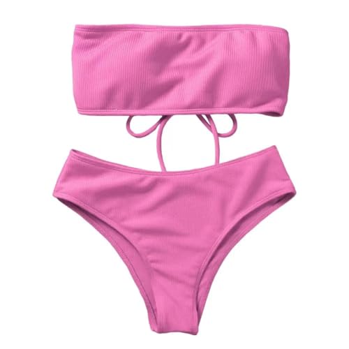 WOYUANSHA Bikini Badeanzug Damen Badeanzug Gemütliche Draht Freie Frauen Strand Anzug Split Bikini Frauen Badeanzug Frauen Kleidung L Pink von WOYUANSHA