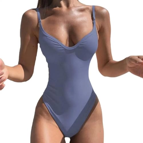 WOYUANSHA Bikini Badeanzug Damen Bademode Weich Gurt Schwimm Anzug Wassersport Kleidung S Blau von WOYUANSHA