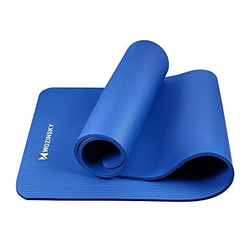 WOZINSKY Fitness Yogamatte Fitnessmatte Pilates Turnmatte Gymnastikmatte Trainingsmatte Sportmatte inkl. Tragegurt perfekt für zu Hause oder in büro 181 cm X 63 cm X 1 cm von WOZINSKY