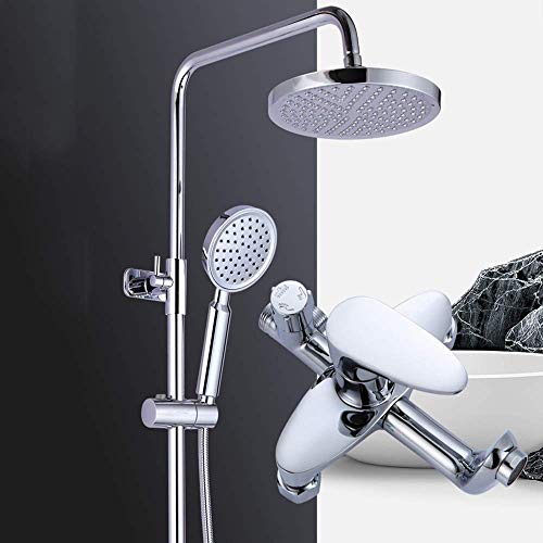 QGKWJP Handbrause KuppelSprinklerSystem3ModusDuscheSilberHomeHebenHeißUndKaltDuscheSetMessingDuscheHahn20CmHandheldEinstellbar von WQFFQWK