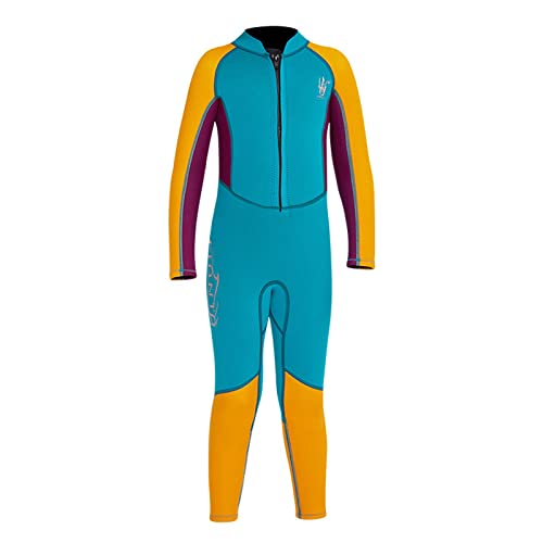 Neopren-Neoprenanzug für Kinder, 2,5 mm, hält warm, Badeanzüge, Tauchanzug mit Reißverschluss vorne, für Jungen im Alter von 2 bis 12 Jahren (Hellblau X) von WQZStar