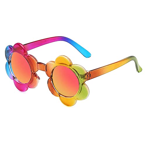 WQZYY&ASDCD Sonnenbrille Herren Damen Cartoon Schöne Bunte Blumen Hochwertige Brille Strahlenschutz-Rainbow_Orange_Cn von WQZYY&ASDCD