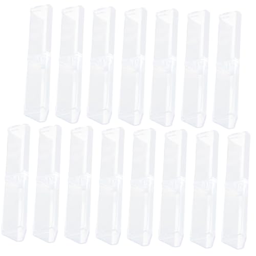 WRITWAA 15 Stück Teiliges Transparentes Acryl Stiftetui mit Dreieckiger Form Stabiler Deckel Kompakte Multifunktionale Stiftaufbewahrung für Geschenkverpackung Büro Schule und Reisen von WRITWAA