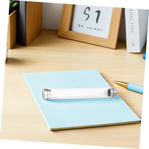 WRITWAA 6 Stück Teiliges Transparentes Stiftetui aus Acryl Runde Kugelschreiber Aufbewahrungsbox Leichter Kompakter Stoßfester Schreibwaren Organizer für Schule Büro und Reisen von WRITWAA