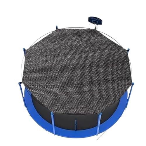 WRQIOO Trampolin Sonnenschutz Abdeckung, Ø 305cm Trampolin Sonnenschutznetz, 8 Stangen Tram-polin Überdachung Abdeckung, Uv-Resistent Tram-polin Zubehör von WRQIOO