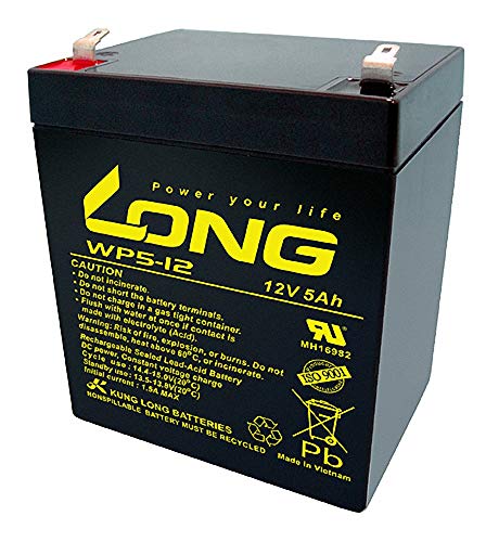 WSB Battery Kung Long Blei Akku 12V 5Ah WP5-12 Faston 4,8mm kompatibel 4Ah 4,5Ah 5Ah USV Alarm Notstrom von WSB