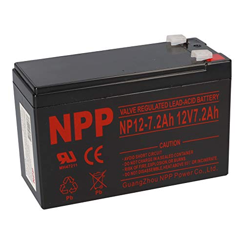 WSB Battery NPP Blei-Akku 12V 7,2Ah 4,8mm Faston Lead-Acid AGM Akku kompatibel 7Ah, 7,5Ah, 8Ah, 9Ah USV Solar Modellbau von WSB