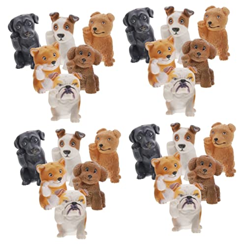 24-teiliges Hundemodell, Hundefiguren, Spielzeug, kleine Hunde, niedliche Hundefiguren, Puppenhaus-Hund, Miniatur-Hundeskulptur, realistische Hundestatue, Hundefiguren, Spielzeugset, künstlicher Hund, von WSJianYuan