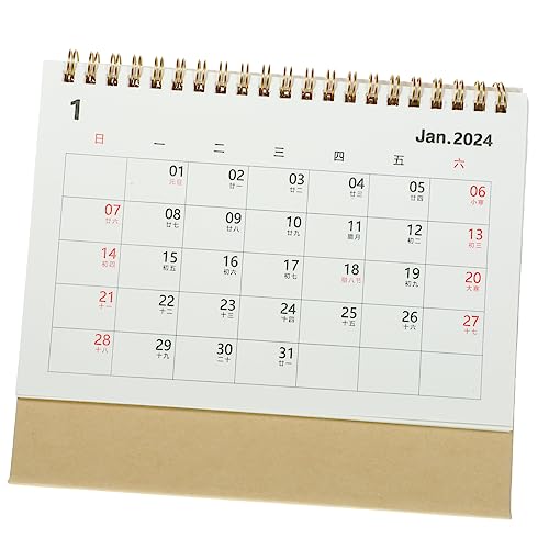 Tischkalender 2024, Tischdekoration, Blockkalender für Schreibtisch, Desktop-Dekoration, Schreibtischunterlage, Tischdekoration, Mini-Kalender, Schreibtischkalender, Dekorationen, Spiralbindung, Büro, von WSJianYuan