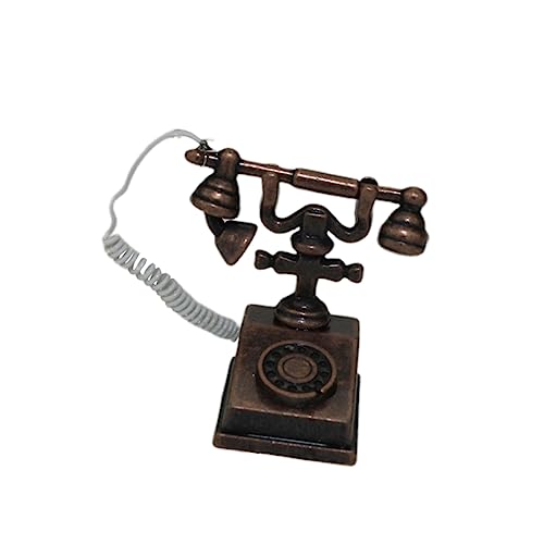 WSJianYuan 1 Stück Miniatur-Telefonmodell, Miniatur-Puppenmöbel, Mini-Drehtelefon, simuliertes Wähltelefon, Klingelton, Puppentelefon, Mini-Heimzubehör, Zubehör, Kinder-Esstisch charitable von WSJianYuan