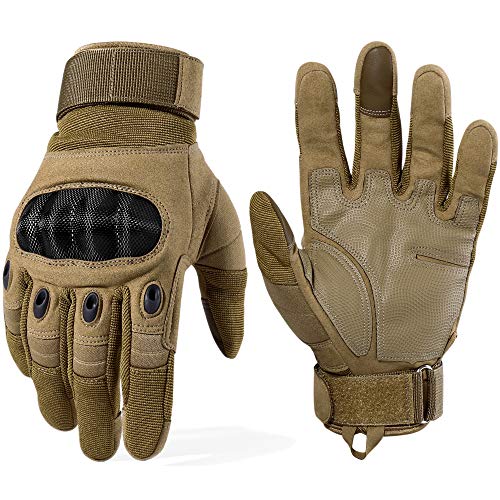 WTACTFUL Taktische Handschuhe Einsatzhandschuhe Tatical Gloves Herren Vollfinger Touchscreen Gilt für Kletter Radfahren Motorrad Jagd Motorradhandschuhe Geländewagen Arbeits Braun M von WTACTFUL