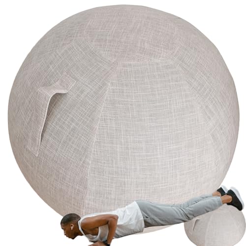 WTZHHK Gymnastikball Cover 65cm Anwendbar auf Sitzball Büro Yoga Ball Heimbüro, Waschmaschinenfest Sitzball Stoff【Ball Nicht im Lieferumfang enthalten】 (Color : Beige) von WTZHHK